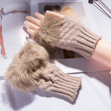 Supéria Faux Fur Fingerless Winter Gloves