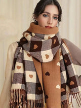 Supéria Cozy Checkered Winter Scarf Shawl