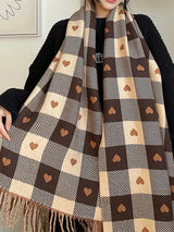 Supéria Cozy Checkered Winter Scarf Shawl