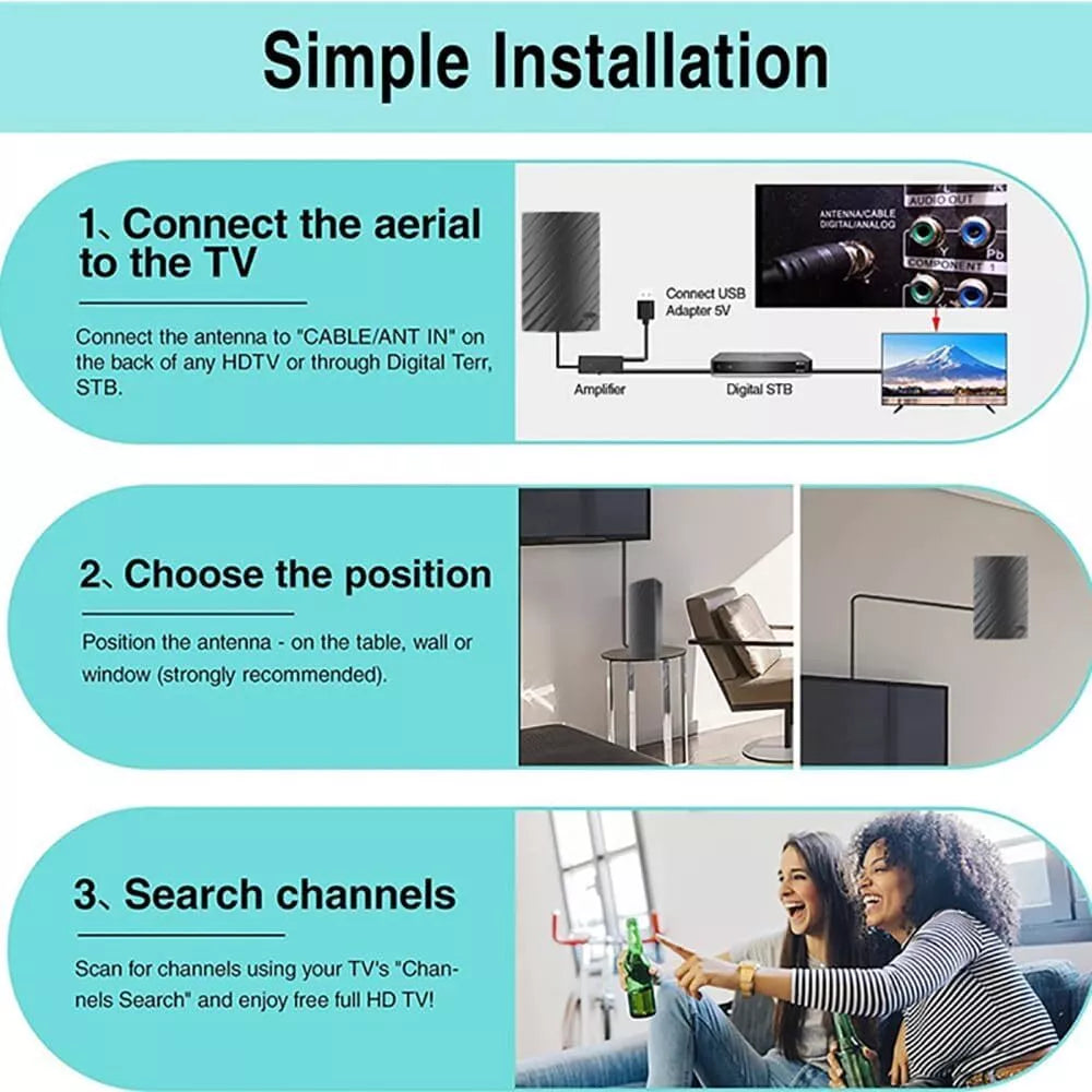 Supéria 4K Indoor HDTV Antenna