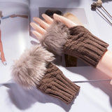 Supéria Faux Fur Fingerless Winter Gloves