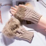 Supéria Faux Fur Fingerless Winter Gloves