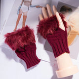 Supéria Faux Fur Fingerless Winter Gloves