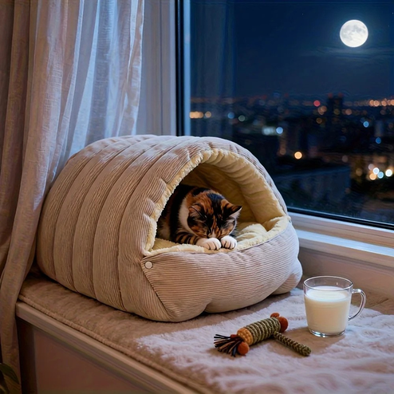 Supéria Arctic Fleece Enclosed Cat Cave Bed