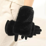 Supéria Suede Rabbit Fur Touch Gloves