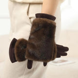 Supéria Suede Rabbit Fur Touch Gloves