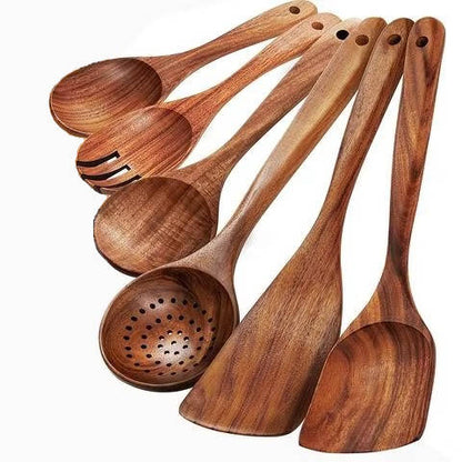 Supéria 6-Piece Wooden Utensils Set
