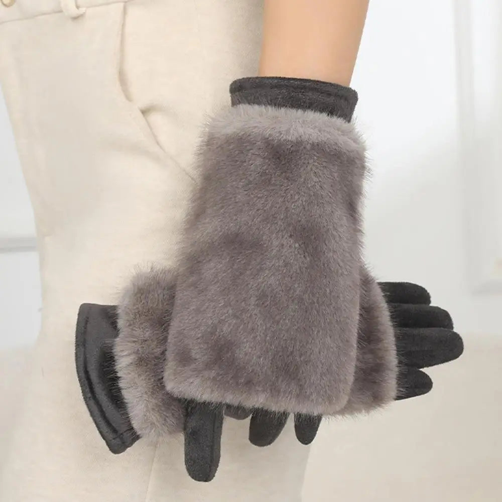 Supéria Suede Rabbit Fur Touch Gloves