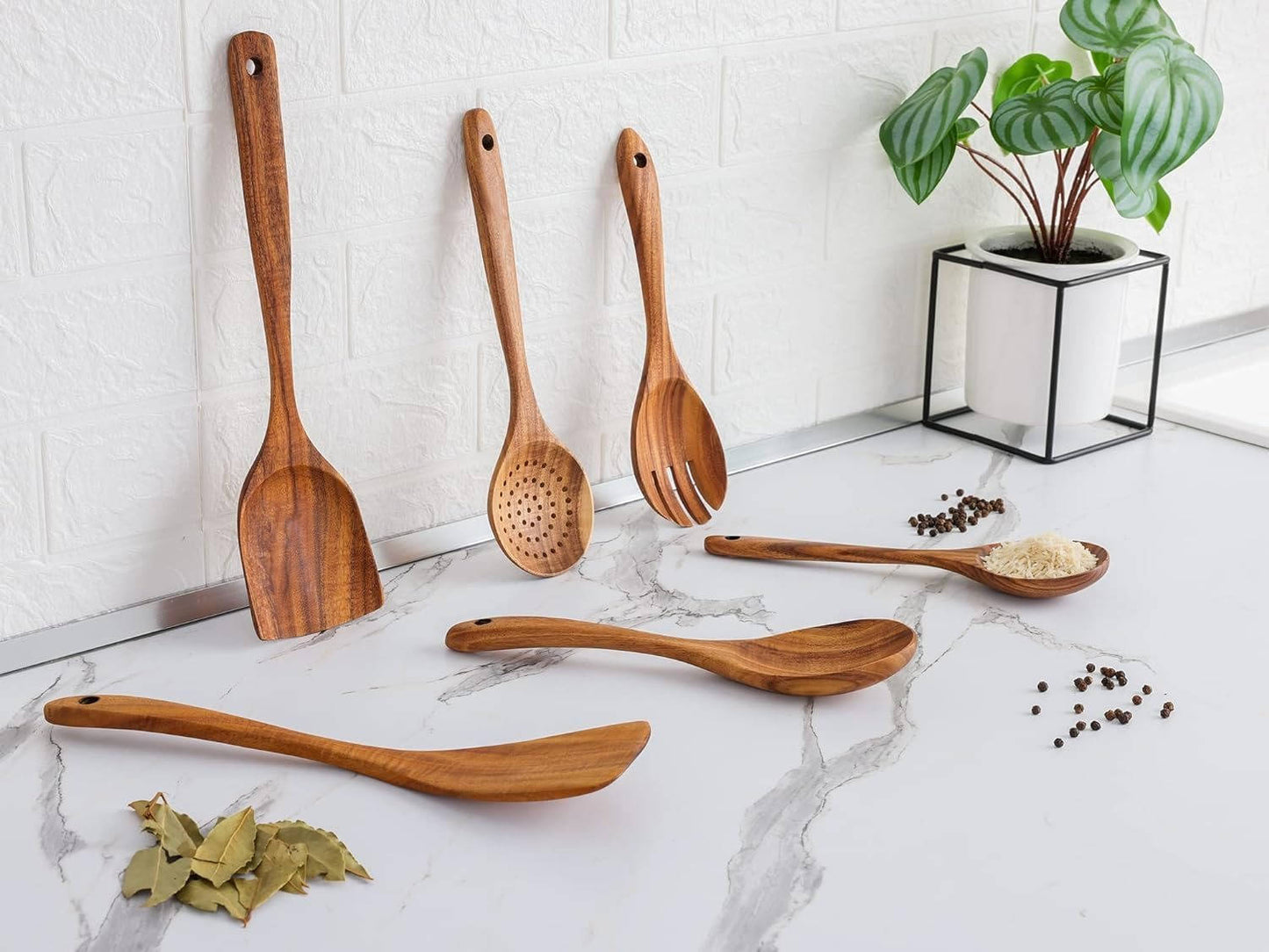 Supéria 6-Piece Wooden Utensils Set
