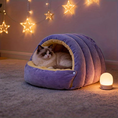 Supéria Arctic Fleece Enclosed Cat Cave Bed