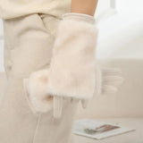 Supéria Suede Rabbit Fur Touch Gloves